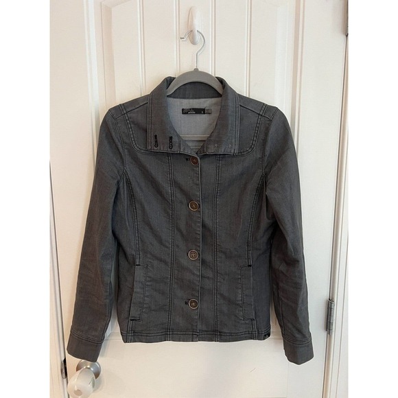 prAna Women's‎ Kara Dark Grey Jean Jacket Size Small - Picture 1 of 7